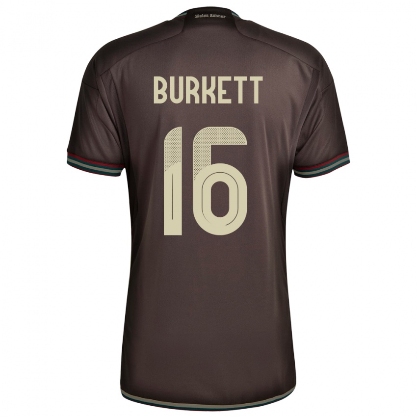 Gyermek Jamaica Brian Burkett #16 Éjszakai Barna Idegenbeli Jersey 24-26 Mez Póló Ing