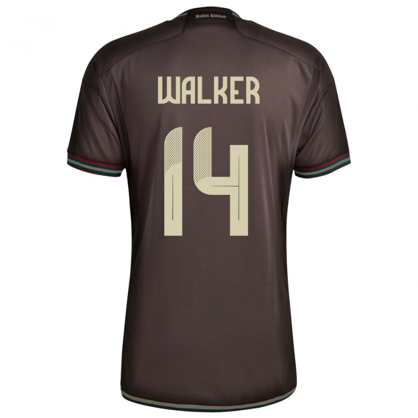 Gyermek Jamaica Ricshya Walker #14 Éjszakai Barna Idegenbeli Jersey 24-26 Mez Póló Ing