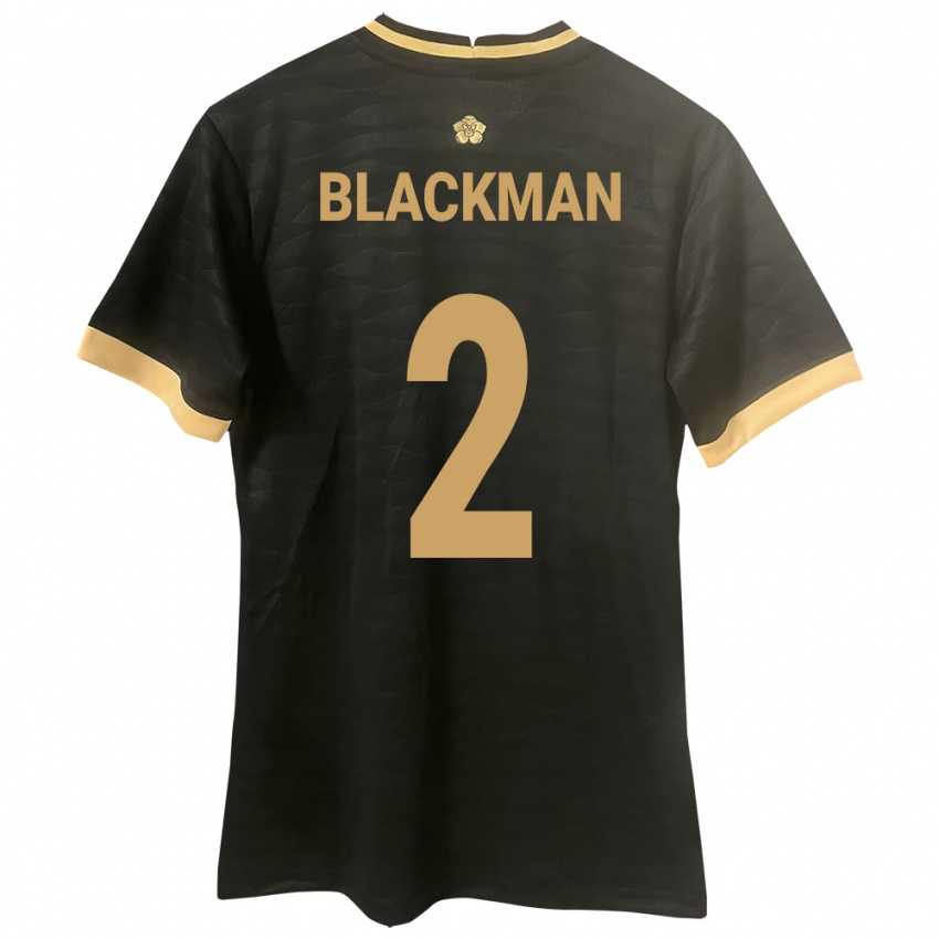 Gyermek Panama César Blackman #2 Fekete Idegenbeli Jersey 24-26 Mez Póló Ing