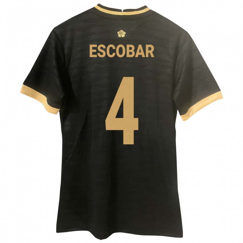 Gyermek Panama Fidel Escobar #4 Fekete Idegenbeli Jersey 24-26 Mez Póló Ing