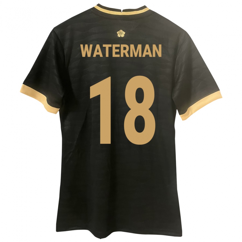 Gyermek Panama Cecilio Waterman #18 Fekete Idegenbeli Jersey 24-26 Mez Póló Ing