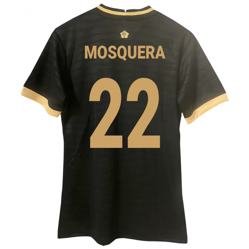 Gyermek Panama Orlando Mosquera #22 Fekete Idegenbeli Jersey 24-26 Mez Póló Ing