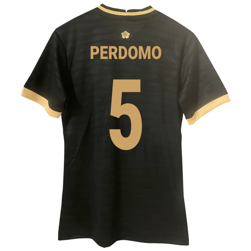 Gyermek Panama Reyniel Perdomo #5 Fekete Idegenbeli Jersey 24-26 Mez Póló Ing