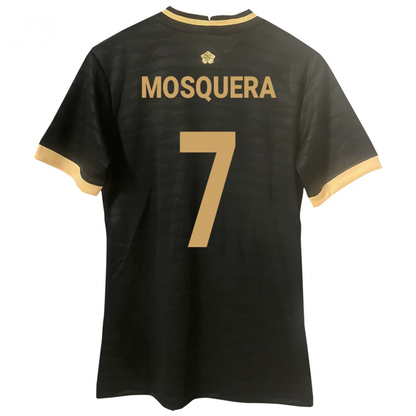 Gyermek Panama Rafael Mosquera #7 Fekete Idegenbeli Jersey 24-26 Mez Póló Ing