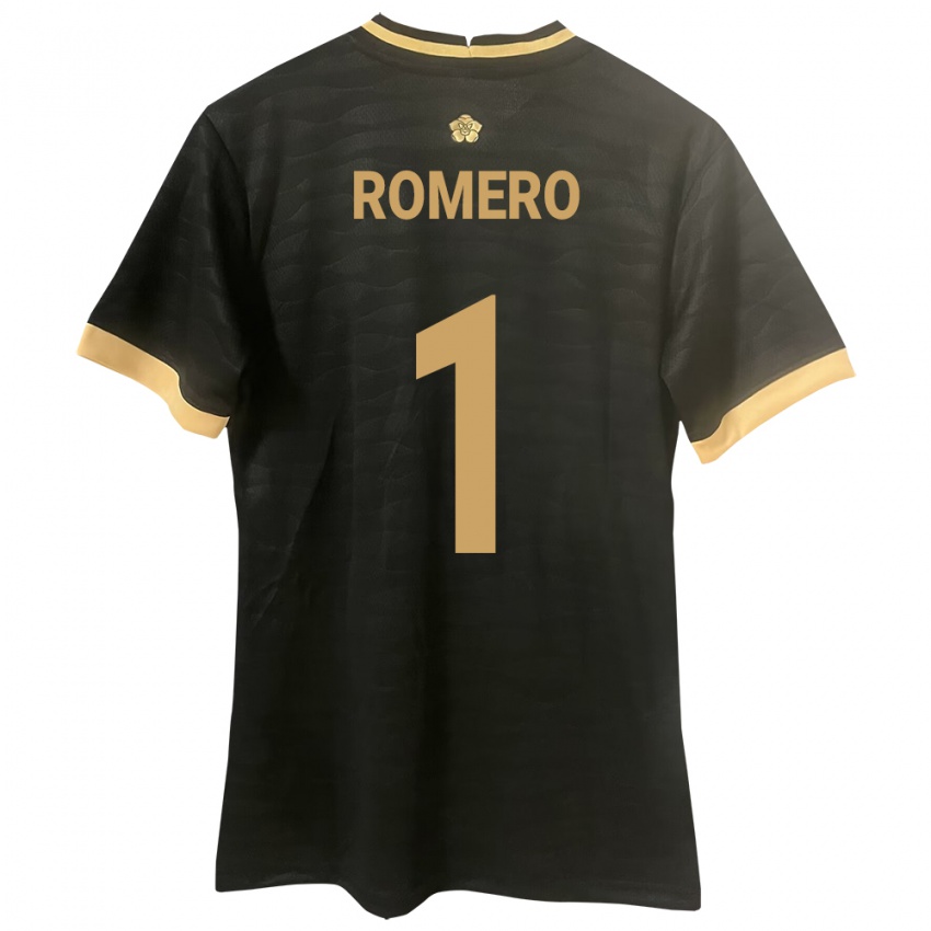 Gyermek Panama Manuel Romero #1 Fekete Idegenbeli Jersey 24-26 Mez Póló Ing