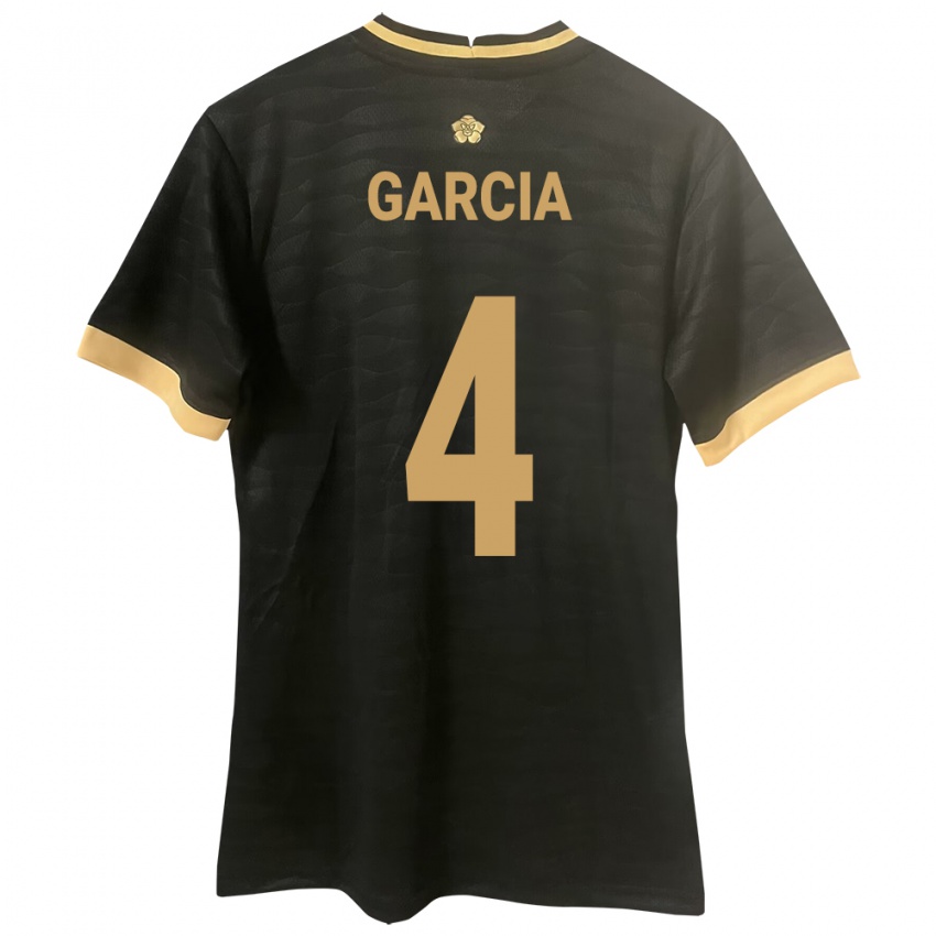 Gyermek Panama Giancarlos García #4 Fekete Idegenbeli Jersey 24-26 Mez Póló Ing