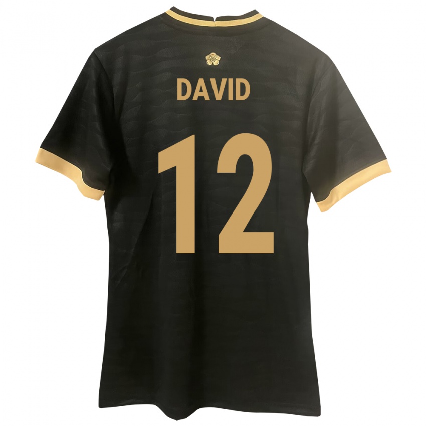 Gyermek Panama Said David #12 Fekete Idegenbeli Jersey 24-26 Mez Póló Ing