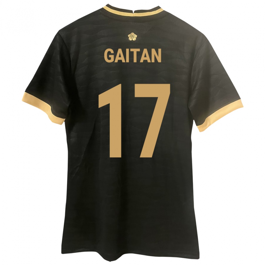 Gyermek Panama Luis Gaitán #17 Fekete Idegenbeli Jersey 24-26 Mez Póló Ing