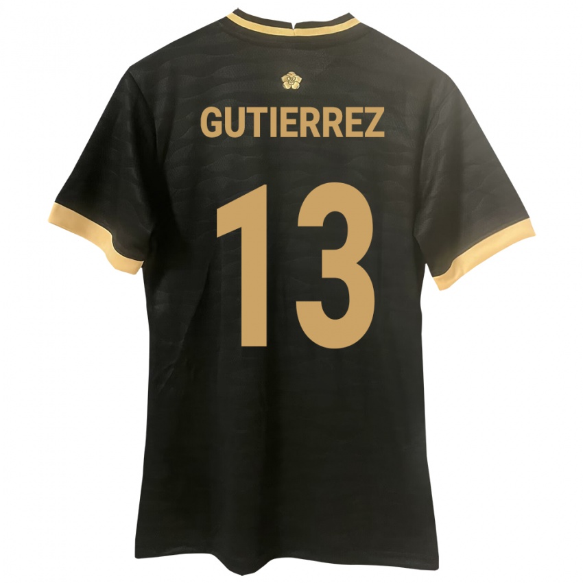 Gyermek Panama Mickeylis Gutiérrez #13 Fekete Idegenbeli Jersey 24-26 Mez Póló Ing