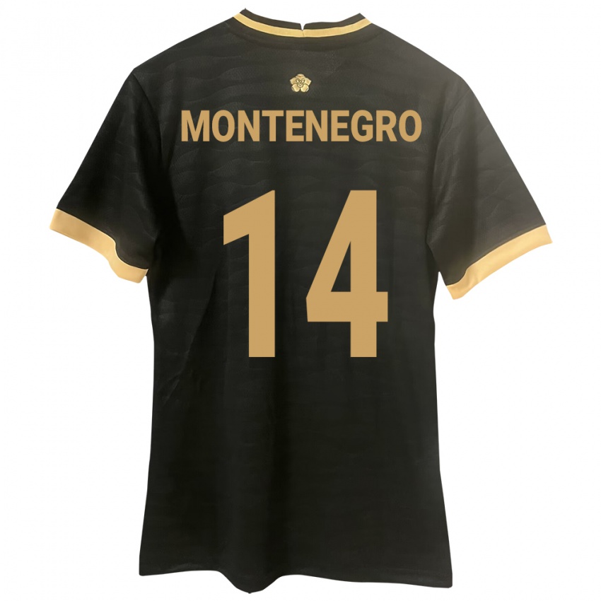 Gyermek Panama Carmen Montenegro #14 Fekete Idegenbeli Jersey 24-26 Mez Póló Ing