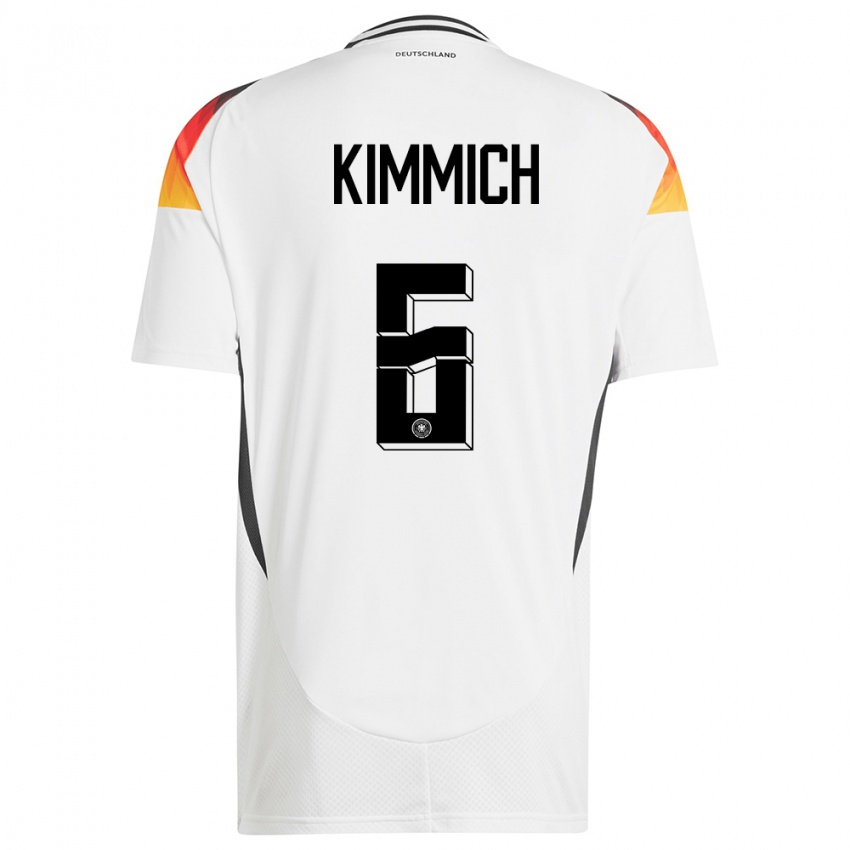 Férfi Németország Joshua Kimmich #6 Fehér Hazai Jersey 24-26 Mez Póló Ing