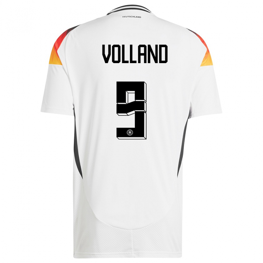 Férfi Németország Kevin Volland #9 Fehér Hazai Jersey 24-26 Mez Póló Ing