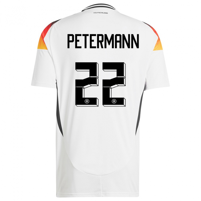 Férfi Németország Lena Petermann #22 Fehér Hazai Jersey 24-26 Mez Póló Ing