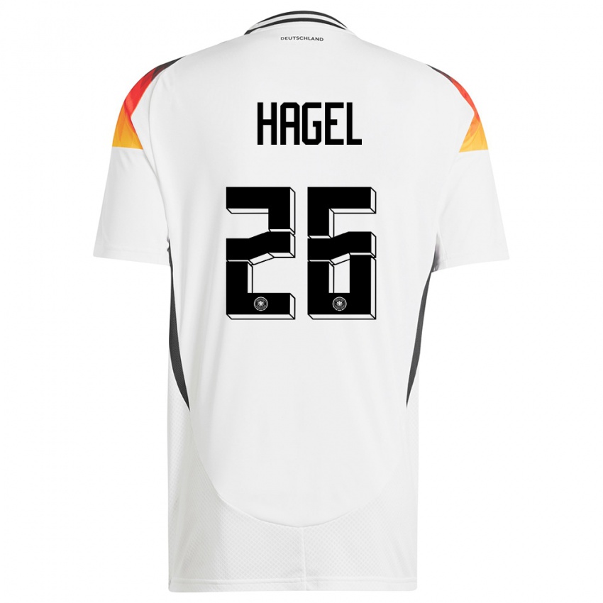 Férfi Németország Chantal Hagel #26 Fehér Hazai Jersey 24-26 Mez Póló Ing