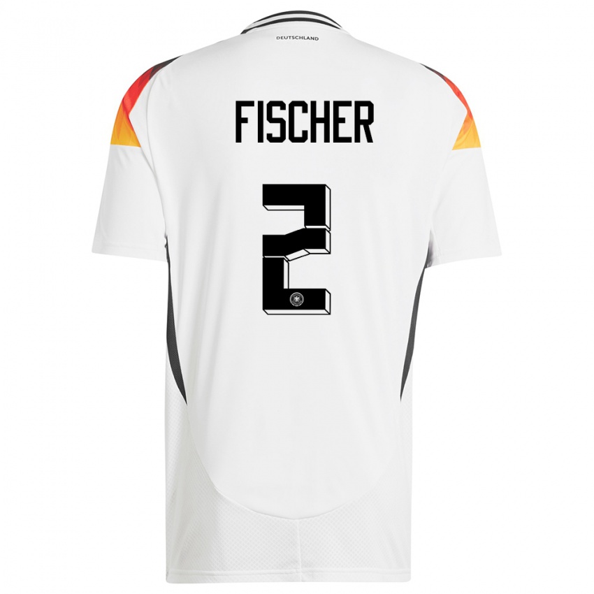 Férfi Németország Kilian Fischer #2 Fehér Hazai Jersey 24-26 Mez Póló Ing