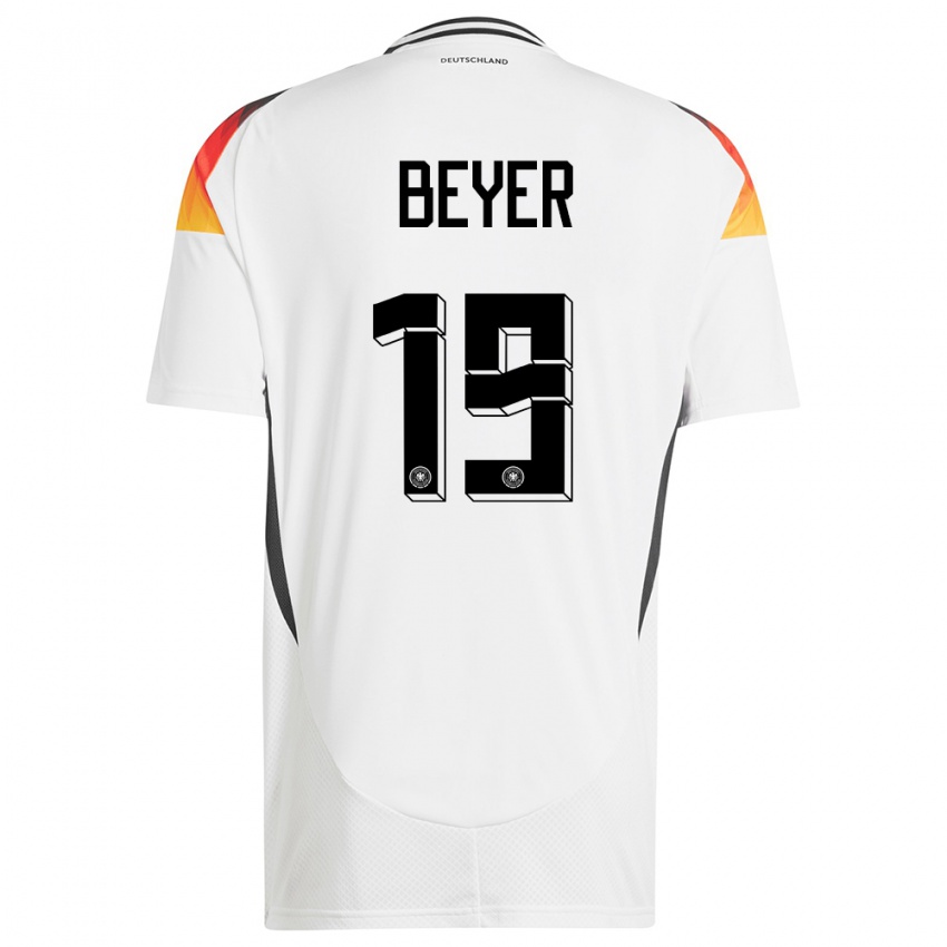 Férfi Németország Jordan Beyer #19 Fehér Hazai Jersey 24-26 Mez Póló Ing