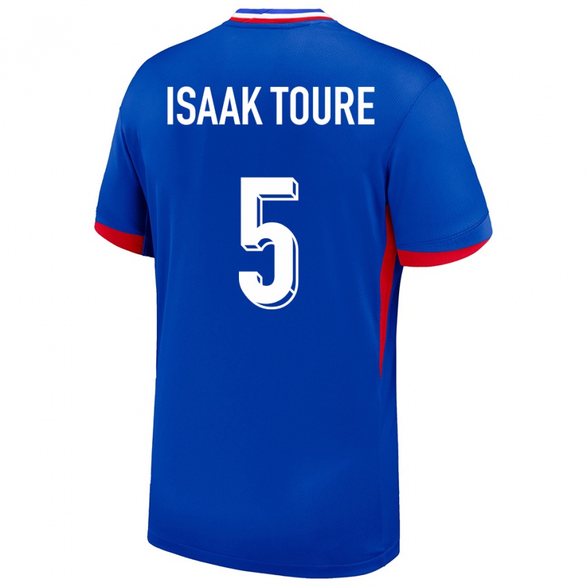 Férfi Franciaország Souleymane Isaak Toure #5 Kék Hazai Jersey 24-26 Mez Póló Ing