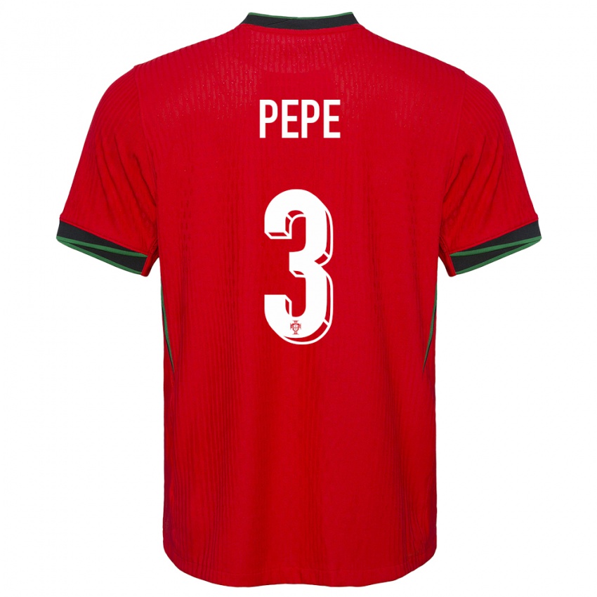 Férfi Portugália Pepe #3 Piros Hazai Jersey 24-26 Mez Póló Ing