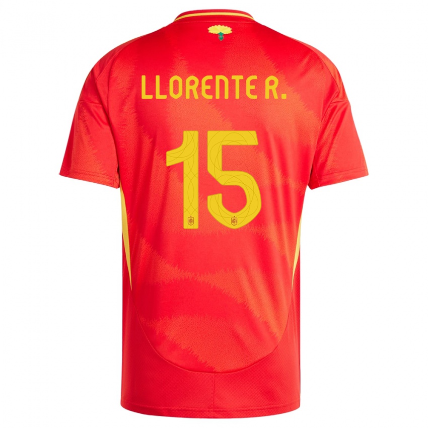 Férfi Spanyolország Diego Llorente #15 Piros Hazai Jersey 24-26 Mez Póló Ing