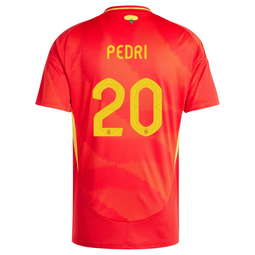 Férfi Spanyolország Pedri #20 Piros Hazai Jersey 24-26 Mez Póló Ing