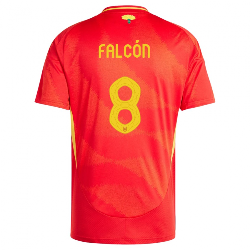 Férfi Spanyolország Andrea Falcon #8 Piros Hazai Jersey 24-26 Mez Póló Ing
