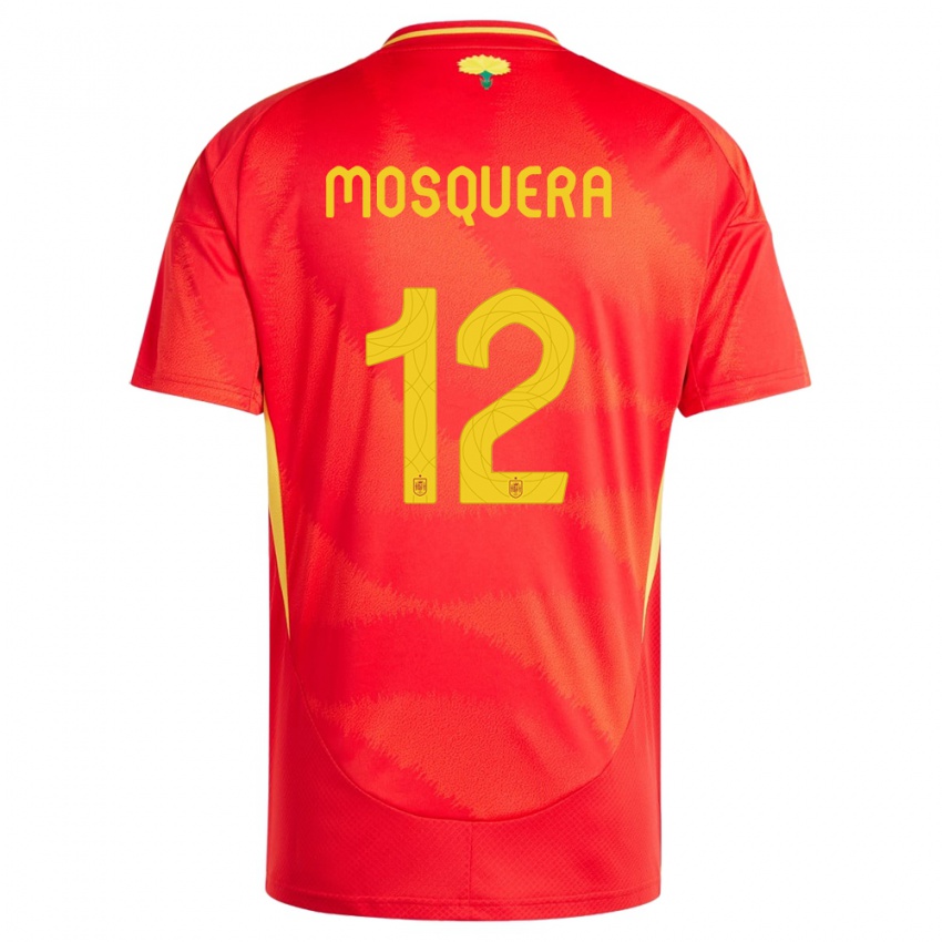 Férfi Spanyolország Cristian Mosquera #12 Piros Hazai Jersey 24-26 Mez Póló Ing