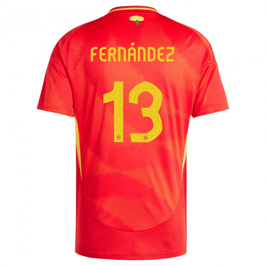 Férfi Spanyolország Cesar Fernandez #13 Piros Hazai Jersey 24-26 Mez Póló Ing
