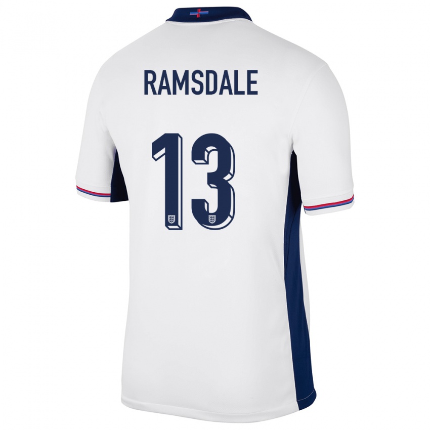 Férfi Anglia Aaron Ramsdale #13 Fehér Hazai Jersey 24-26 Mez Póló Ing