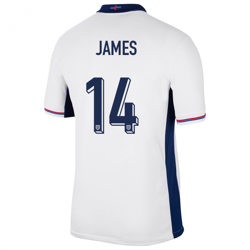 Férfi Anglia Reece James #14 Fehér Hazai Jersey 24-26 Mez Póló Ing