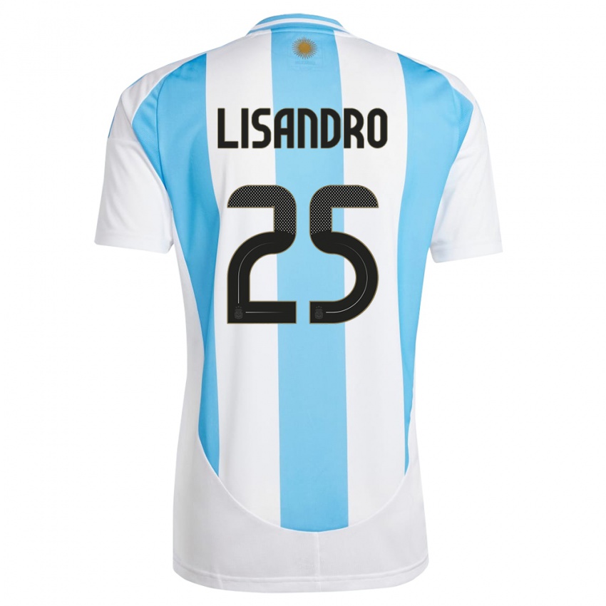 Férfi Argentína Lisandro Martinez #25 Fehér Kék Hazai Jersey 24-26 Mez Póló Ing