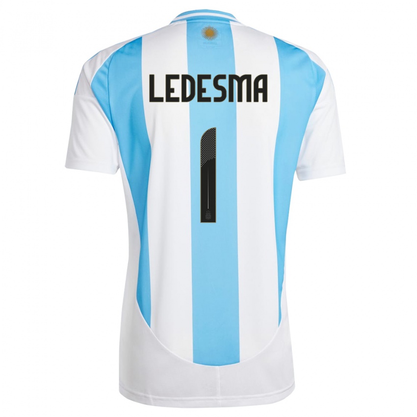Férfi Argentína Jeremias Ledesma #1 Fehér Kék Hazai Jersey 24-26 Mez Póló Ing