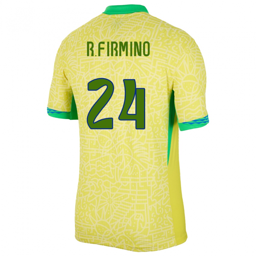 Férfi Brazília Roberto Firmino #24 Sárga Hazai Jersey 24-26 Mez Póló Ing