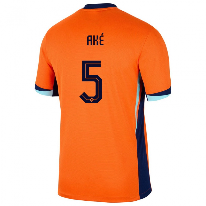 Férfi Hollandia Nathan Ake #5 Narancs Hazai Jersey 24-26 Mez Póló Ing