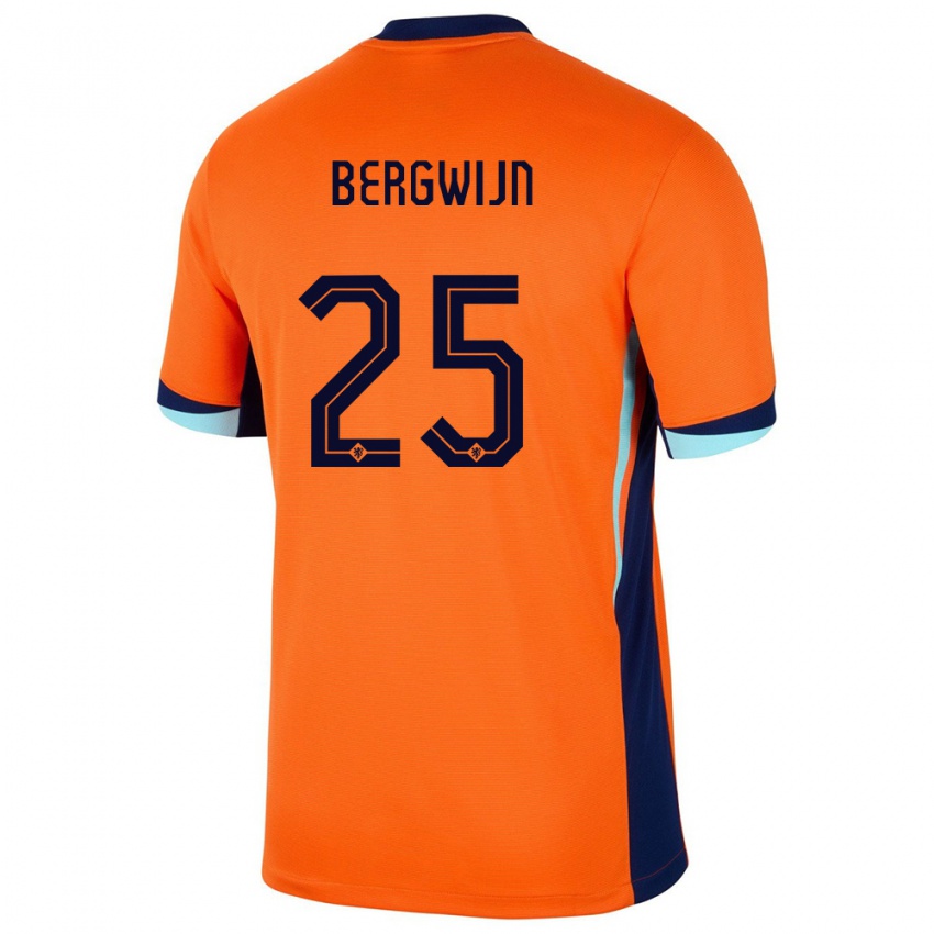 Férfi Hollandia Steven Bergwijn #25 Narancs Hazai Jersey 24-26 Mez Póló Ing