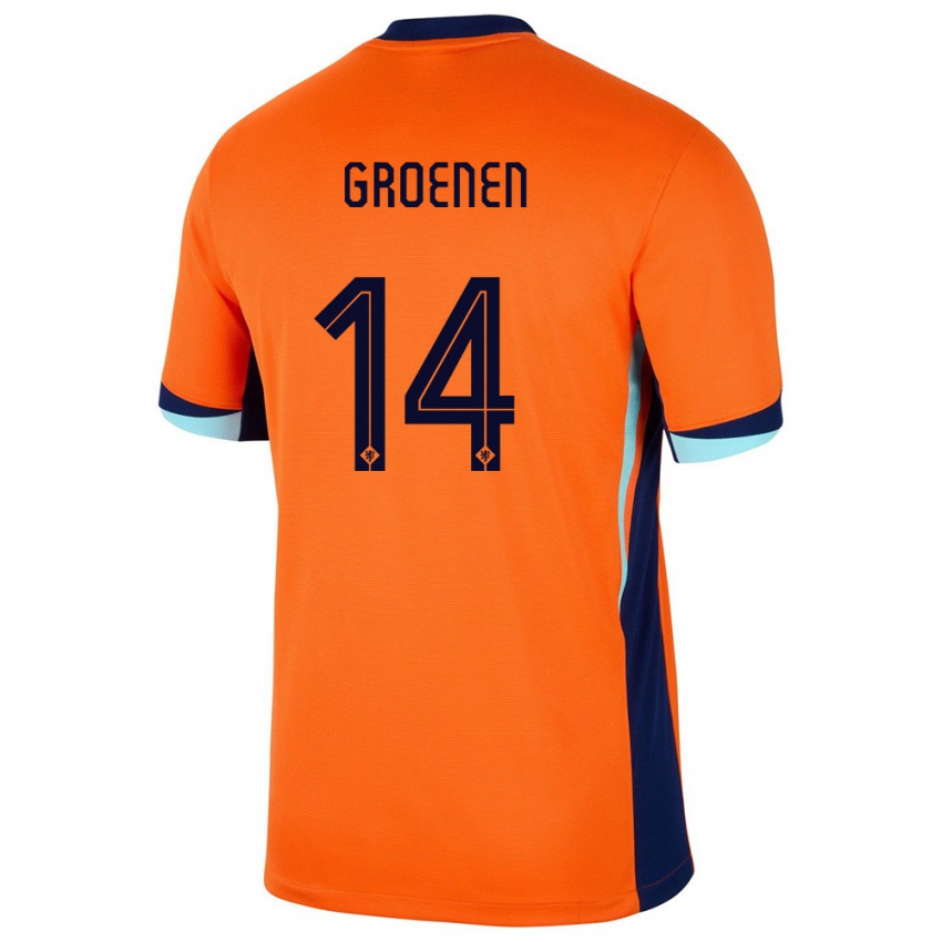 Férfi Hollandia Jackie Groenen #14 Narancs Hazai Jersey 24-26 Mez Póló Ing