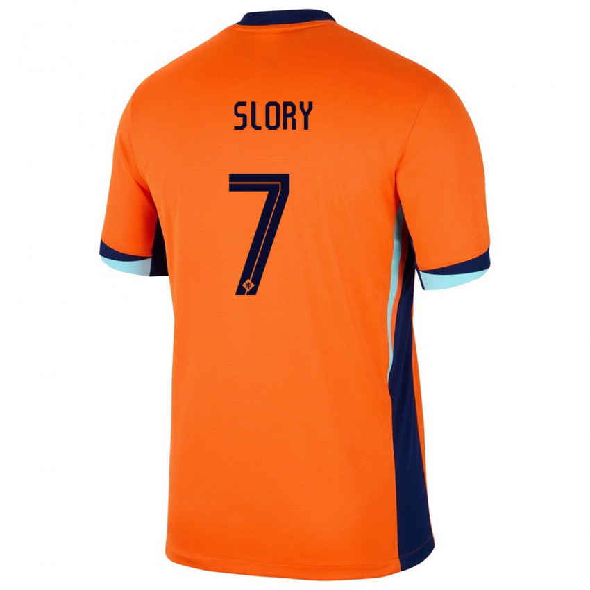 Férfi Hollandia Jaden Slory #7 Narancs Hazai Jersey 24-26 Mez Póló Ing