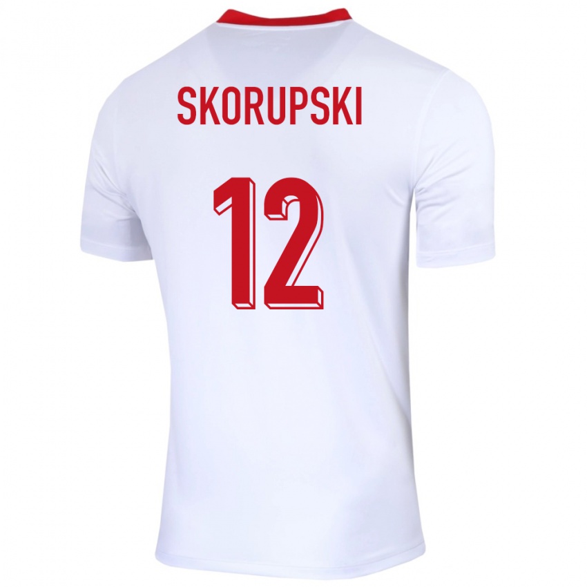 Férfi Lengyelország Lukasz Skorupski #12 Fehér Hazai Jersey 24-26 Mez Póló Ing