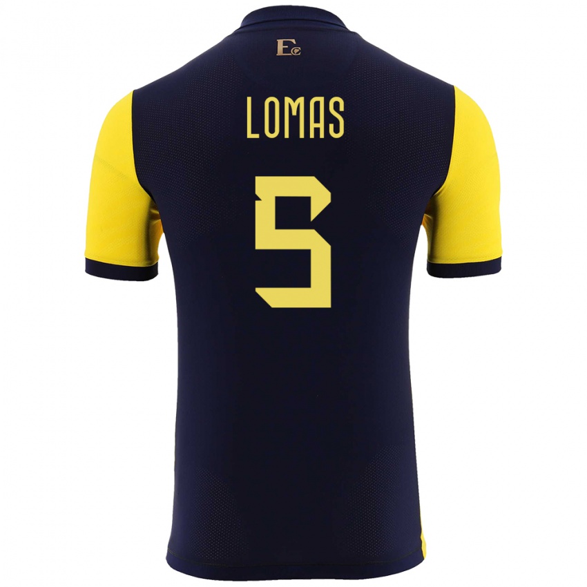 Férfi Ecuador Ariana Lomas #5 Sárga Hazai Jersey 24-26 Mez Póló Ing