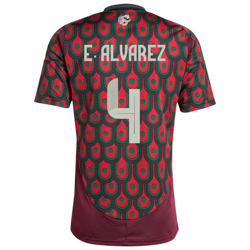 Férfi Mexikó Edson Alvarez #4 Gesztenyebarna Hazai Jersey 24-26 Mez Póló Ing