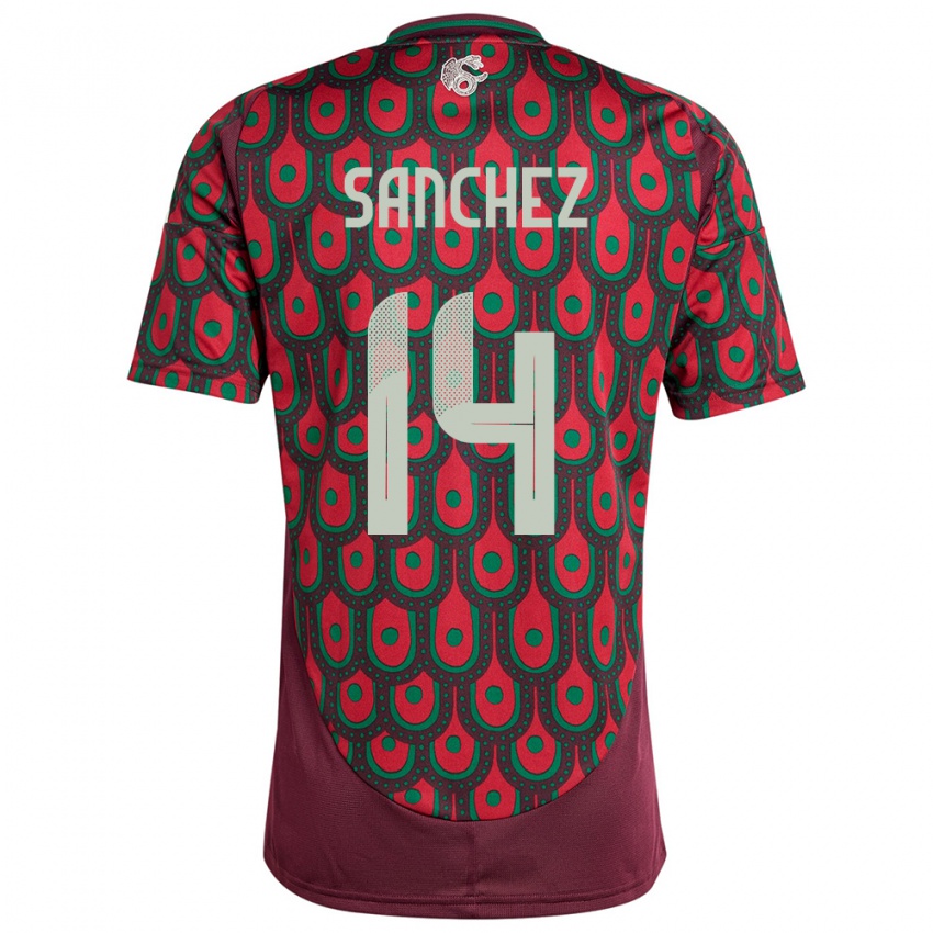 Férfi Mexikó Erick Sanchez #14 Gesztenyebarna Hazai Jersey 24-26 Mez Póló Ing