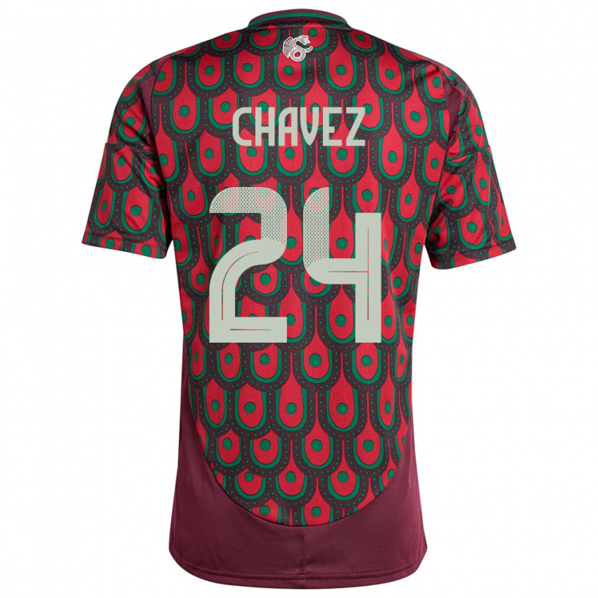 Férfi Mexikó Luis Chavez #24 Gesztenyebarna Hazai Jersey 24-26 Mez Póló Ing