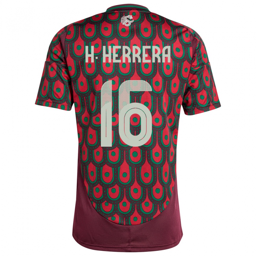 Férfi Mexikó Hector Herrera #16 Gesztenyebarna Hazai Jersey 24-26 Mez Póló Ing