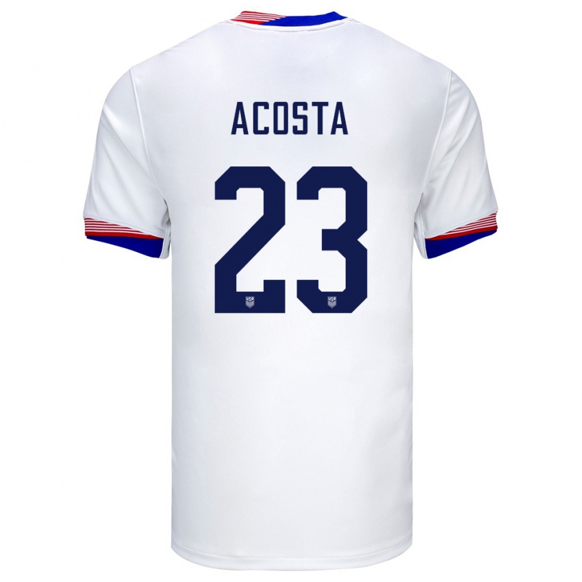 Férfi Egyesült Államok Kellyn Acosta #23 Fehér Hazai Jersey 24-26 Mez Póló Ing