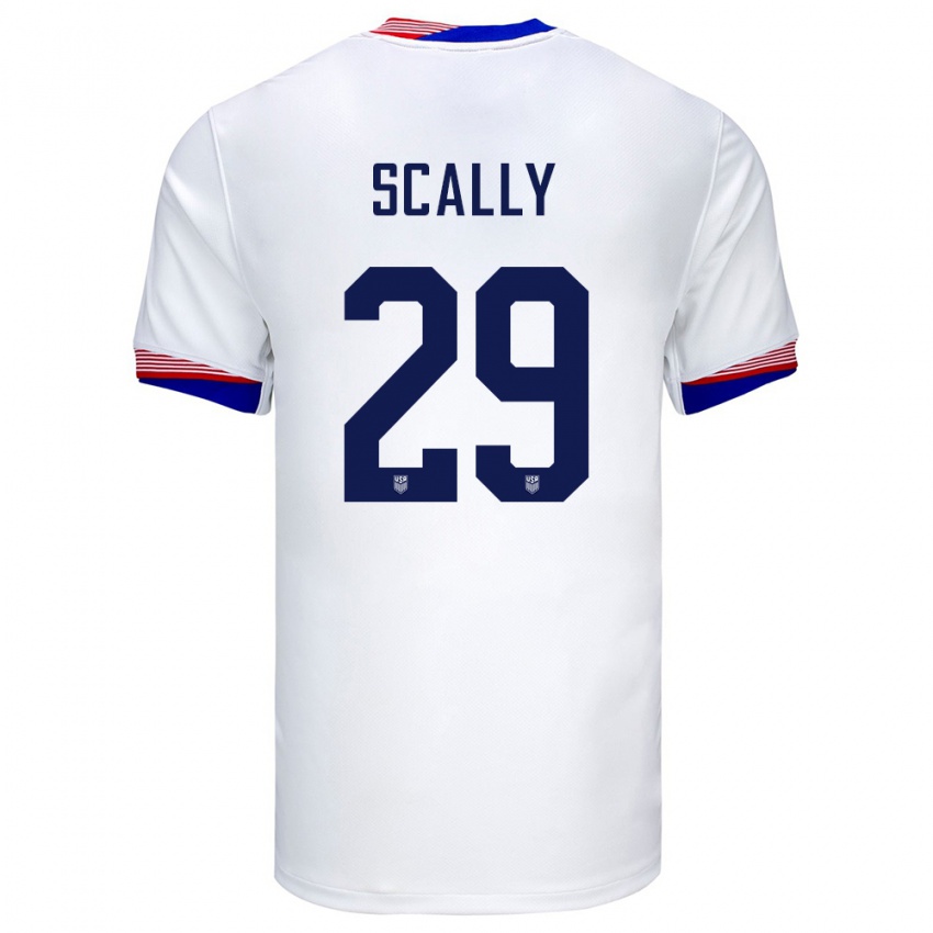 Férfi Egyesült Államok Joseph Scally #29 Fehér Hazai Jersey 24-26 Mez Póló Ing