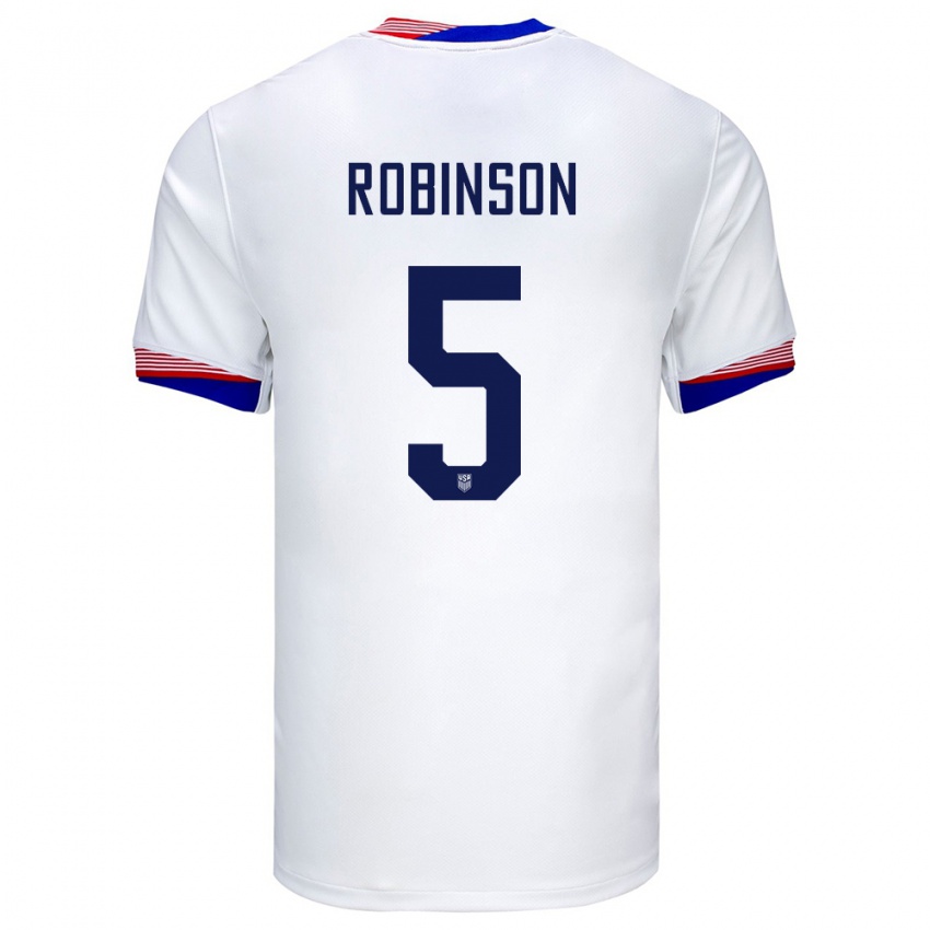 Férfi Egyesült Államok Antonee Robinson #5 Fehér Hazai Jersey 24-26 Mez Póló Ing