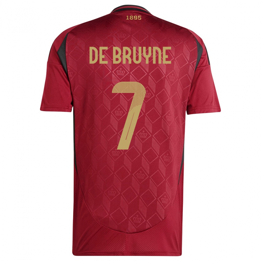Férfi Belgium Kevin De Bruyne #7 Burgundia Hazai Jersey 24-26 Mez Póló Ing