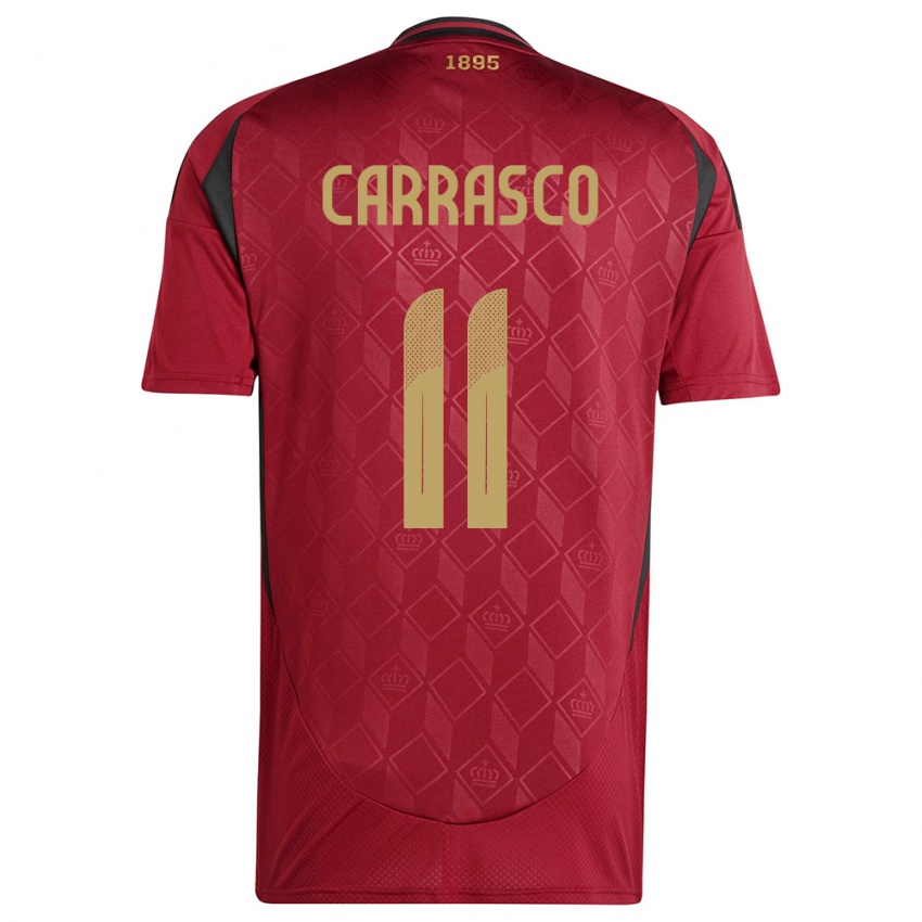 Férfi Belgium Yannick Carrasco #11 Burgundia Hazai Jersey 24-26 Mez Póló Ing