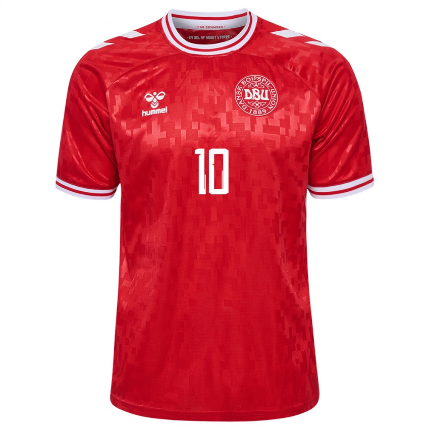 Férfi Dánia Christian Eriksen #10 Piros Hazai Jersey 24-26 Mez Póló Ing