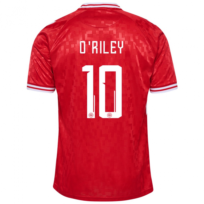 Férfi Dánia Matt O Riley #10 Piros Hazai Jersey 24-26 Mez Póló Ing