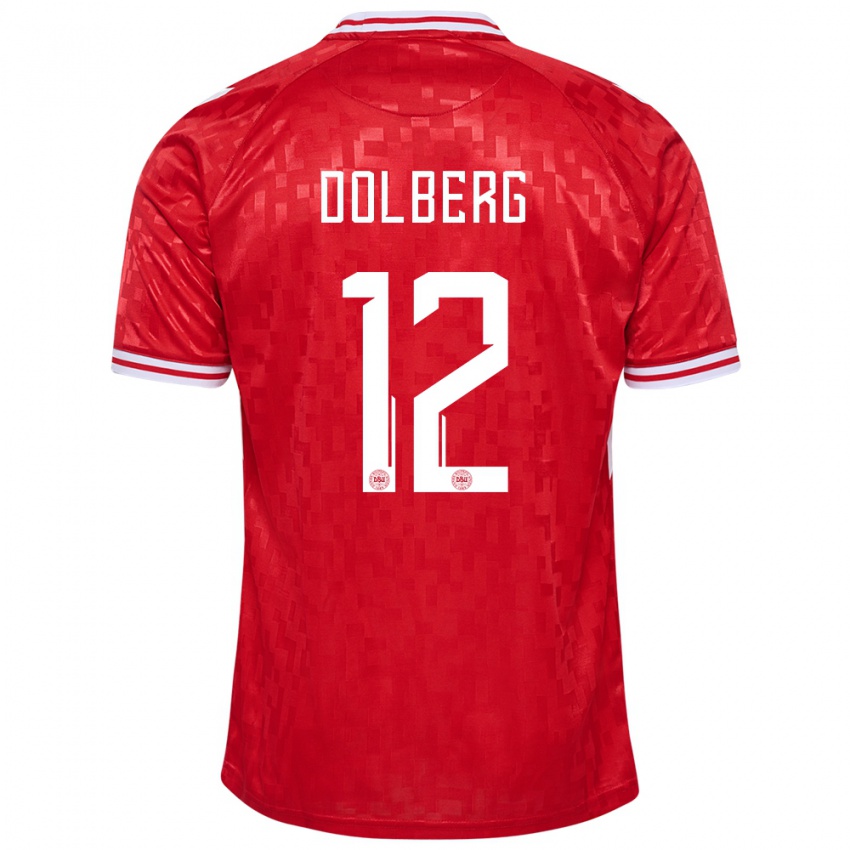 Férfi Dánia Kasper Dolberg #12 Piros Hazai Jersey 24-26 Mez Póló Ing